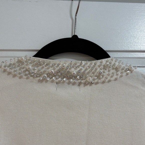 EVIE Ivory Cardigan with Pearl Embellishments - Picture 8 of 8